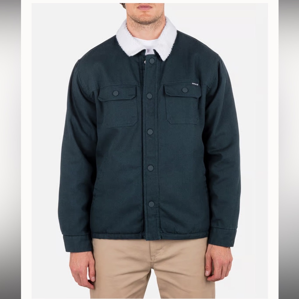 Hurley Men's Jacket with White Collar
